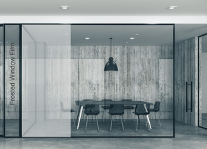 depiction of internal office partitions with frosted privacy window film 