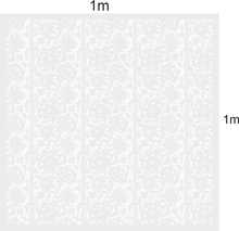 Load image into Gallery viewer, square meter example of the French Lace etched window film design
