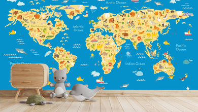 🗺️ Huge Self-Adhesive Kiddies Map – Fun Learning, Right on the Wall! 🌍